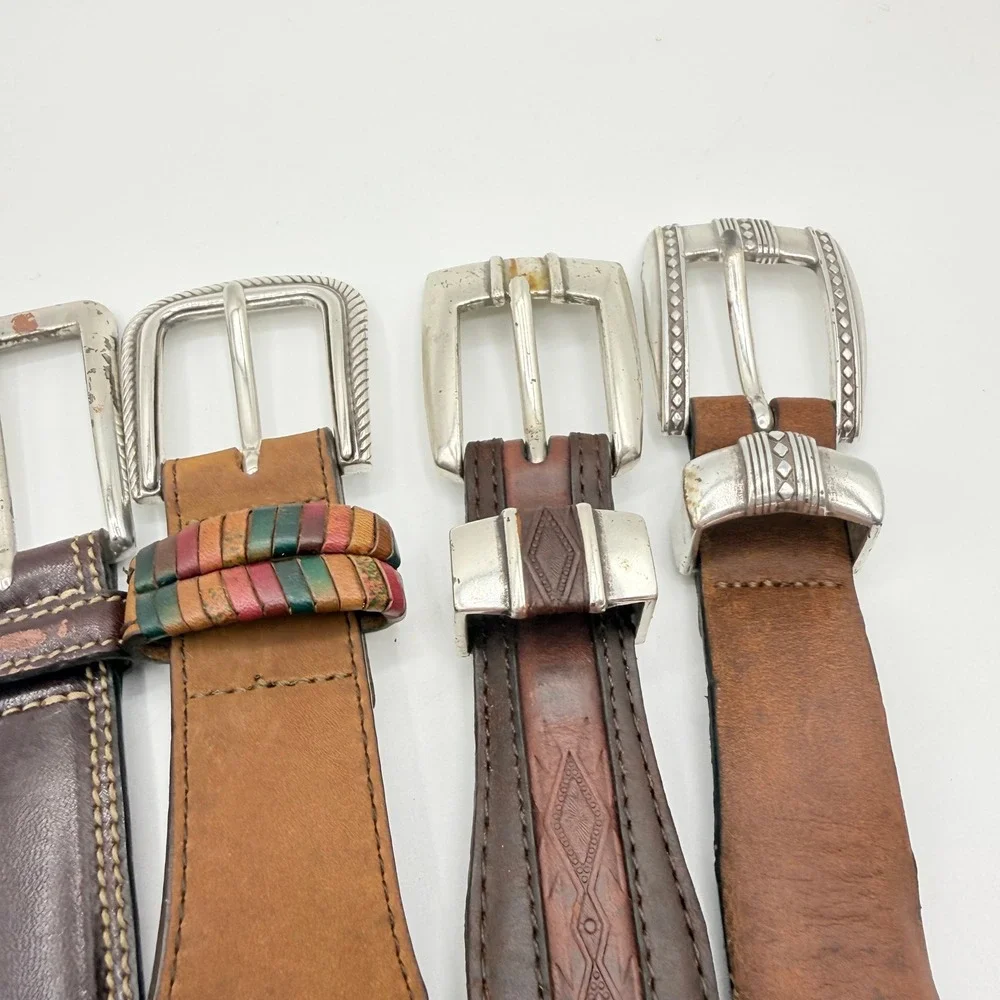 Mens Leather Belt Lot‎ 7pc Jos A Bank Territory Ahead Trafalgar Brown Woven 40
